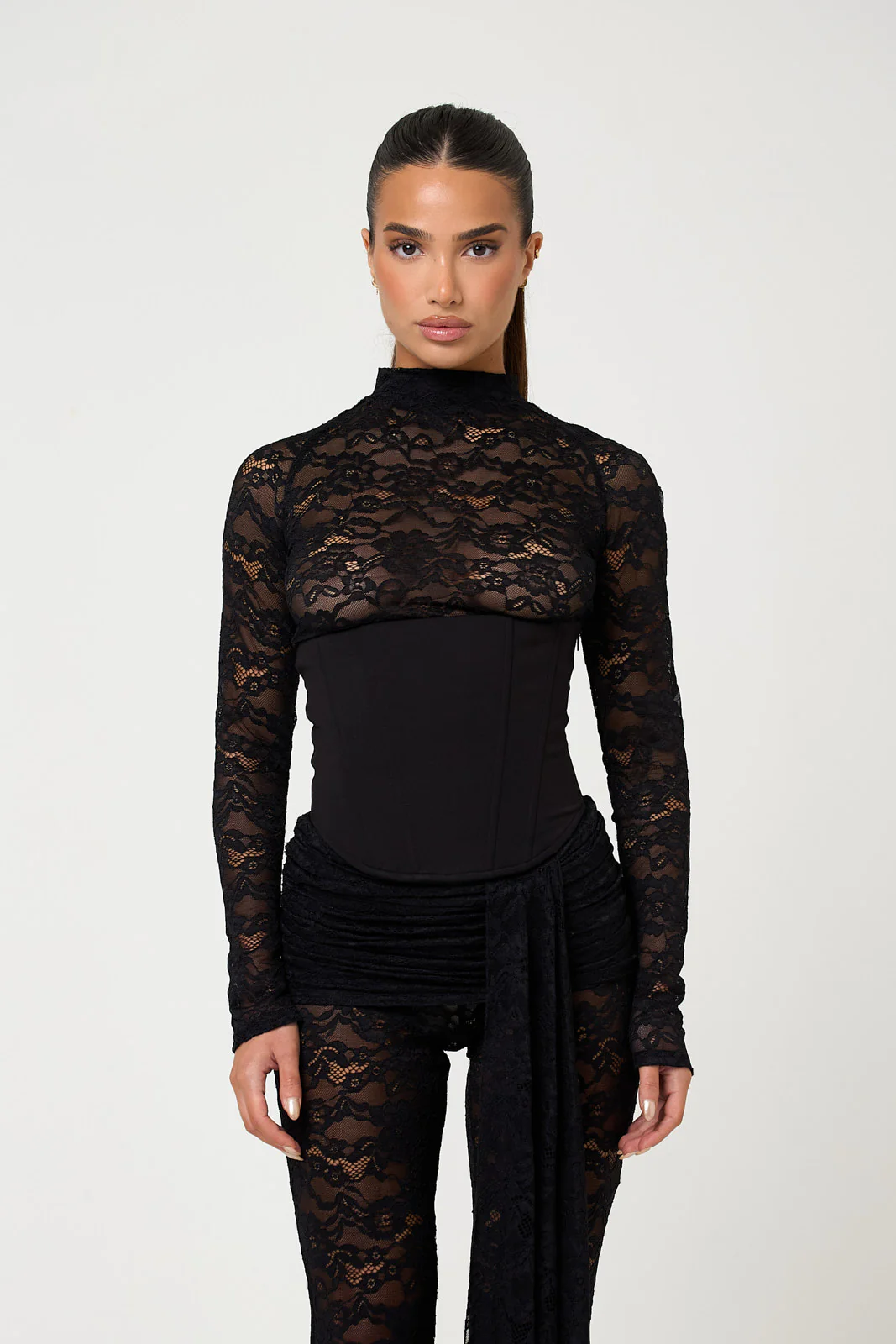 The amara lace top & corset - black - Image 4