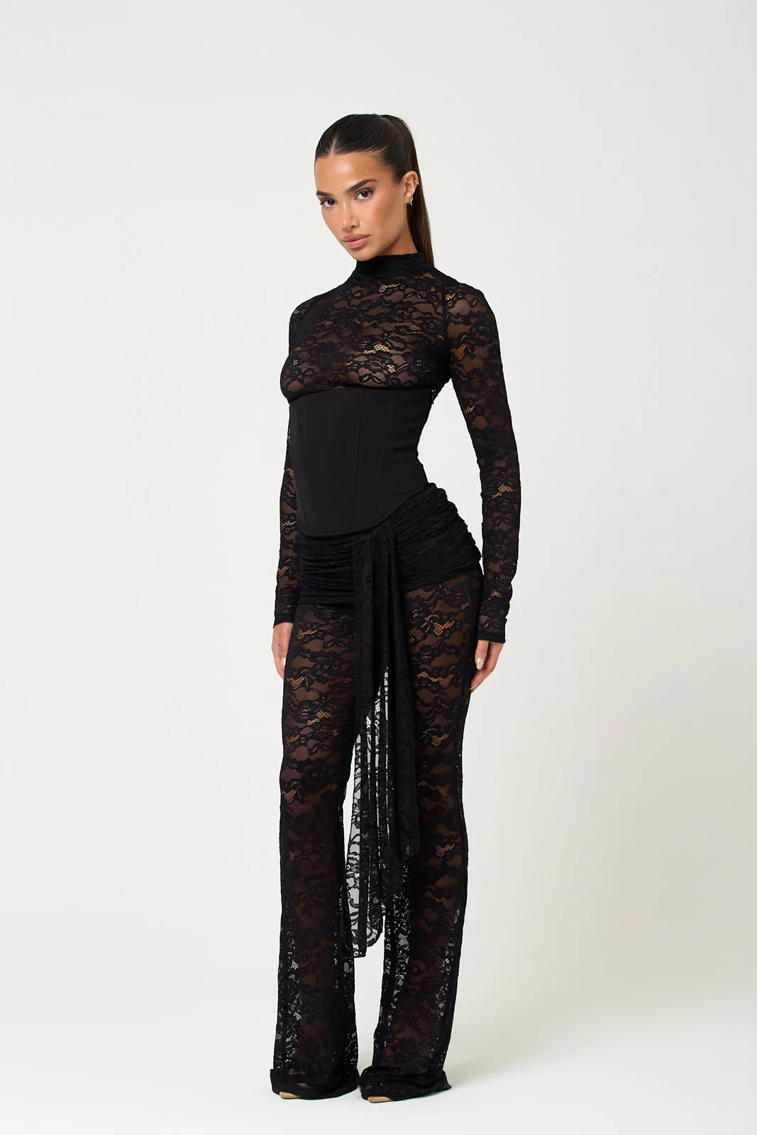 The amara lace top & corset - black - Image 5