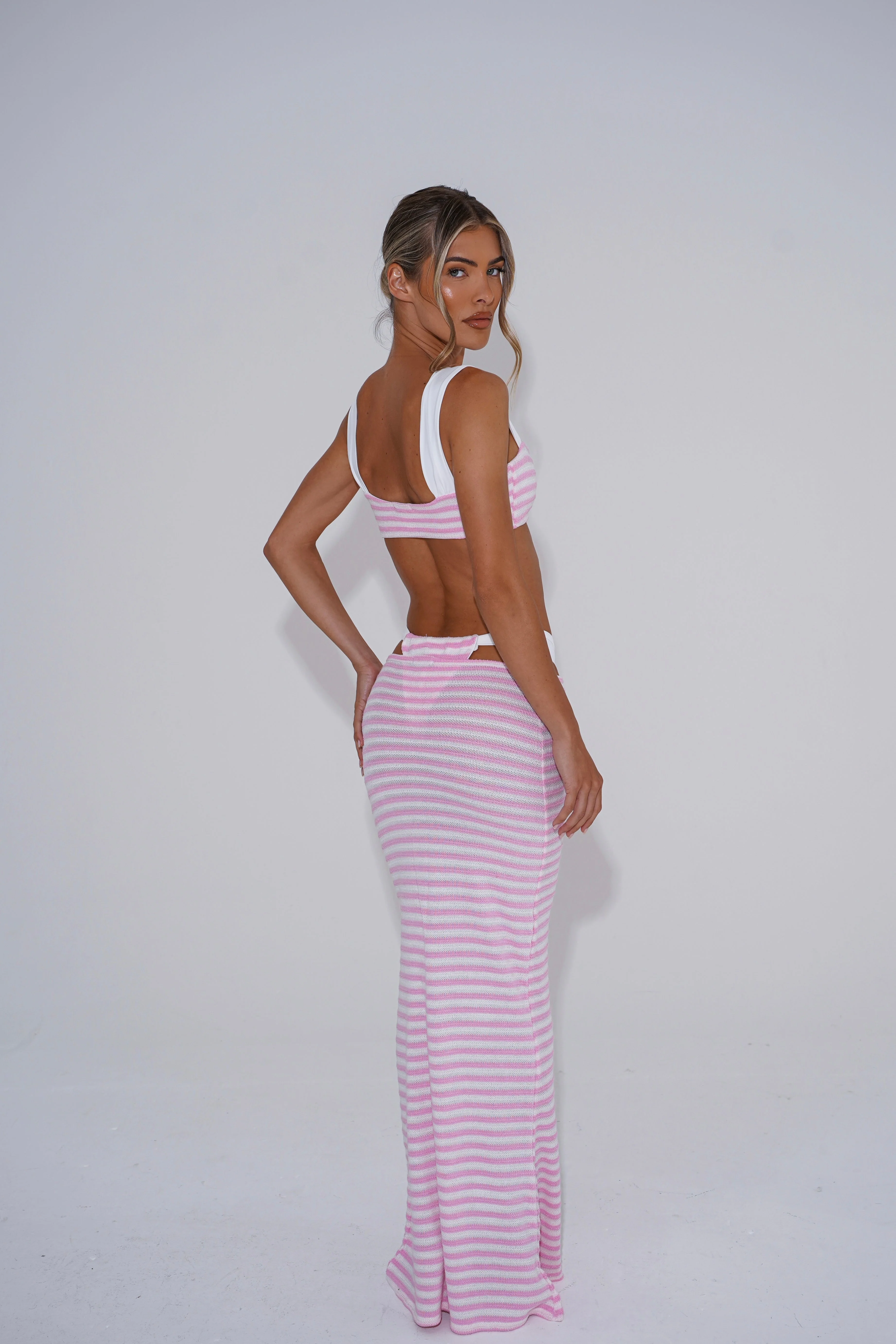 The crochet maxi skirt - strawberry sorbet - Image 4