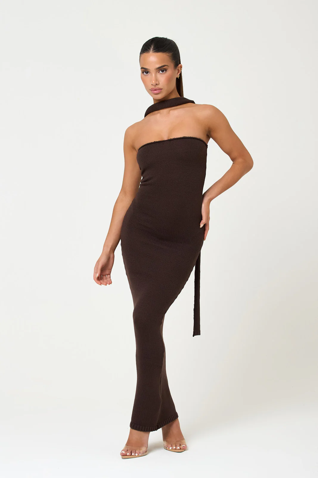 The knit bandeau maxi - mocha - Image 2