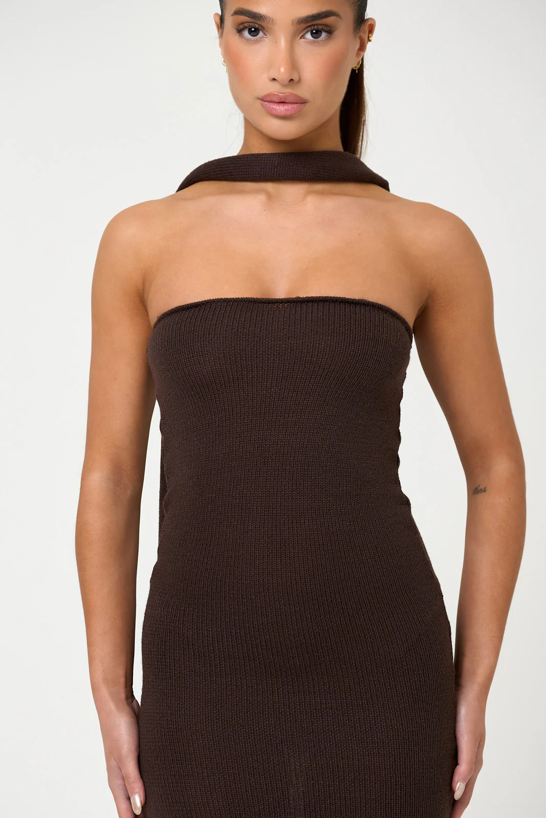 The knit bandeau maxi - mocha - Image 5