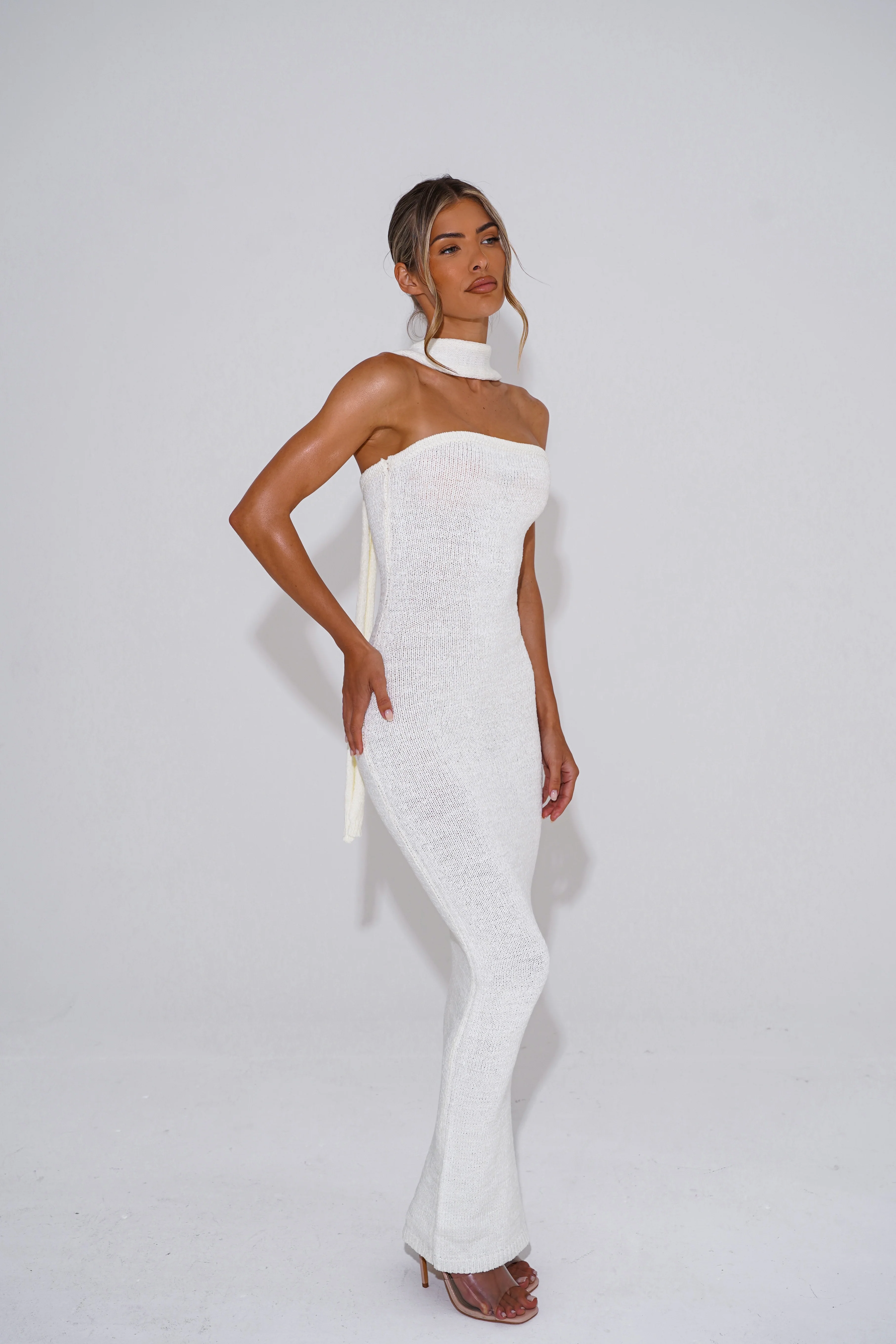 The knit bandeau maxi - white - Image 3