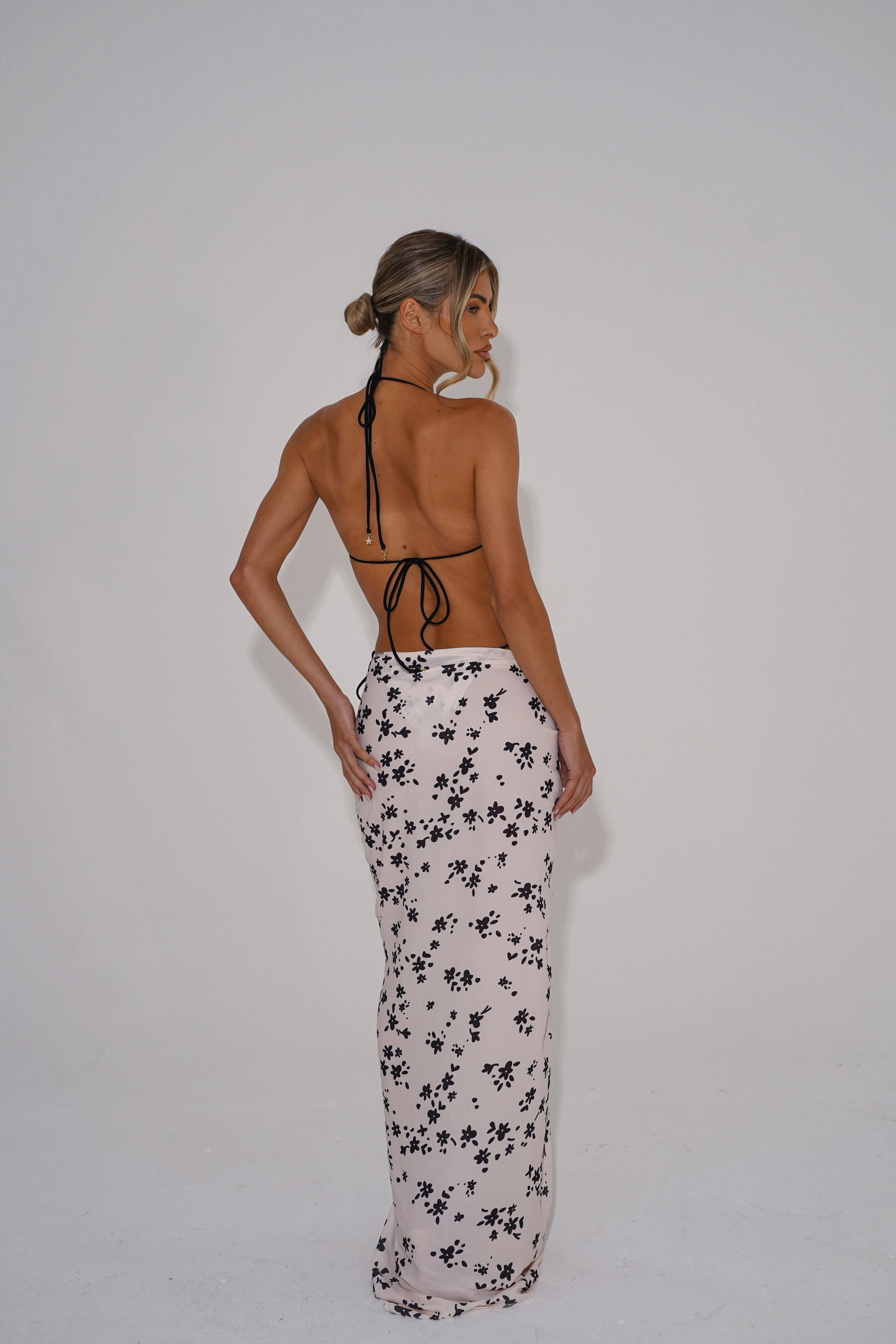 The lace trim triangle top - black & white floral - Image 9