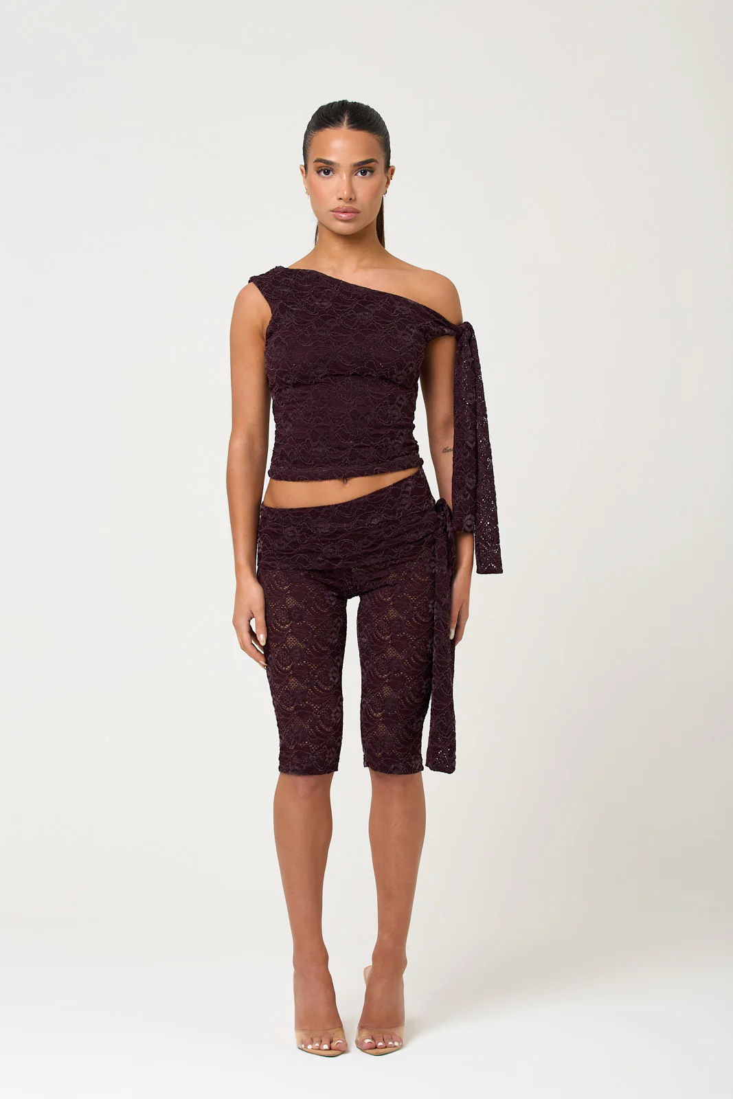 The roselle lace capri - plum