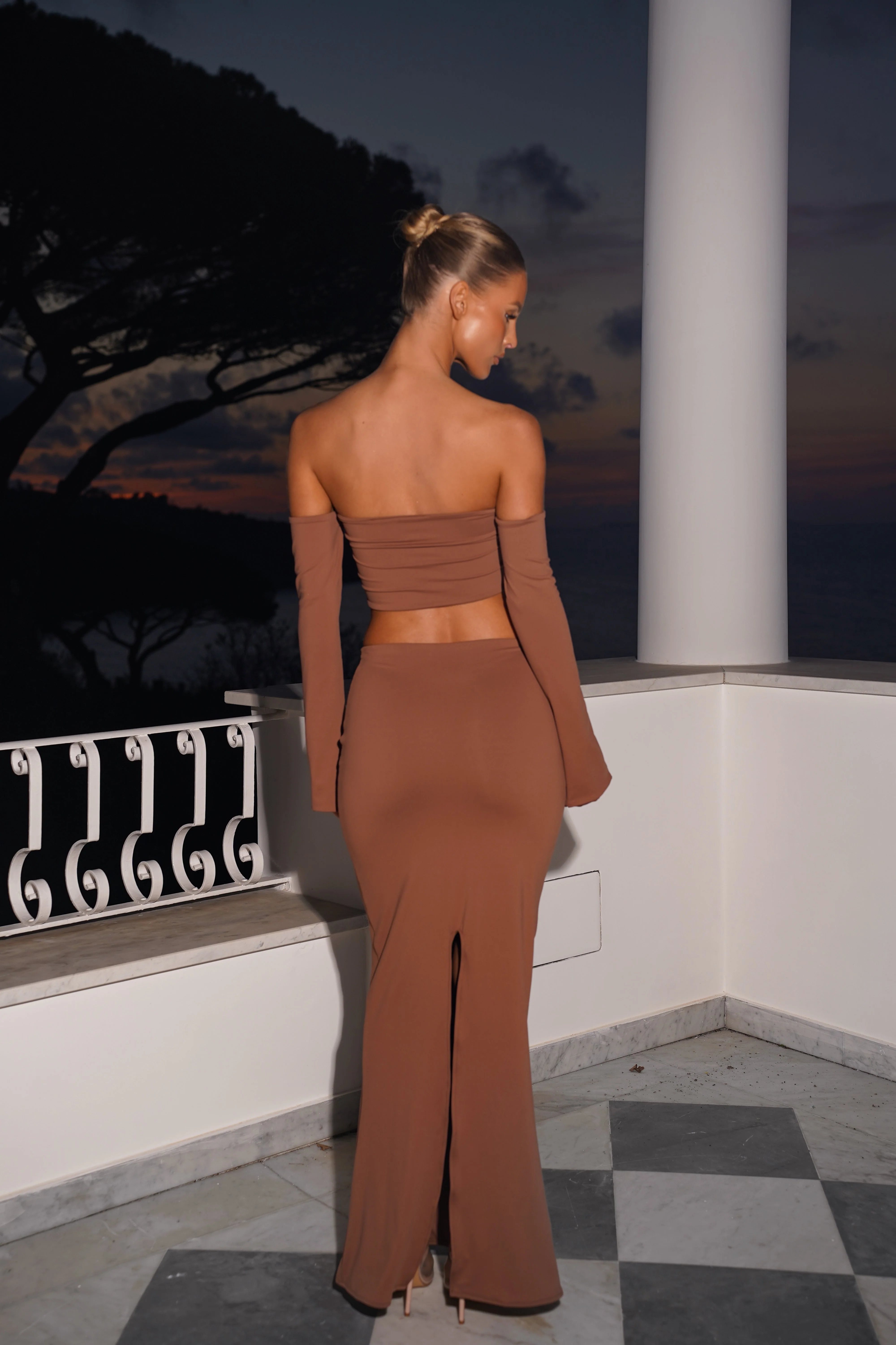 The rosette split sleeve top - chocolate - Image 4