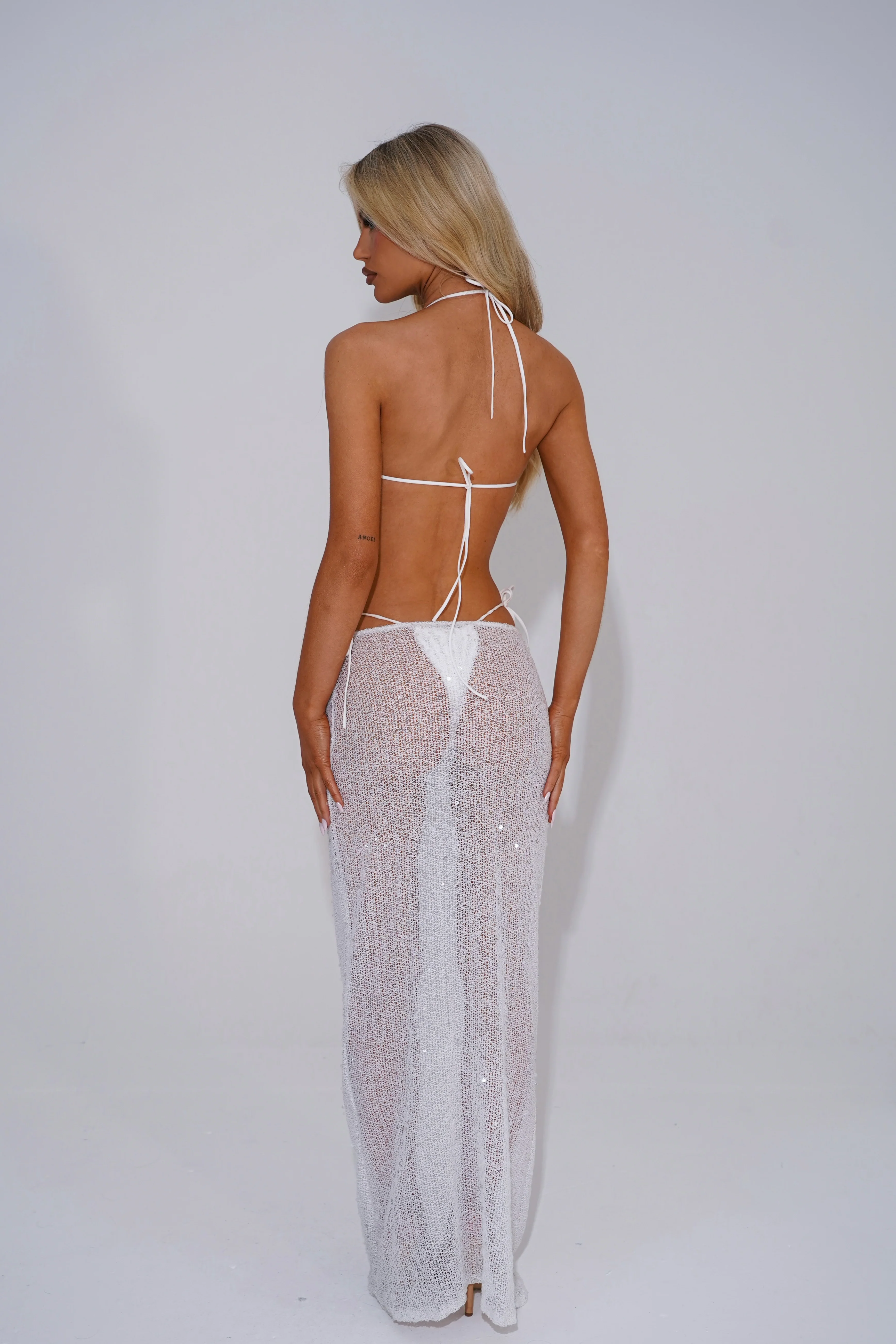 The sequin maxi skirt - white - Image 4