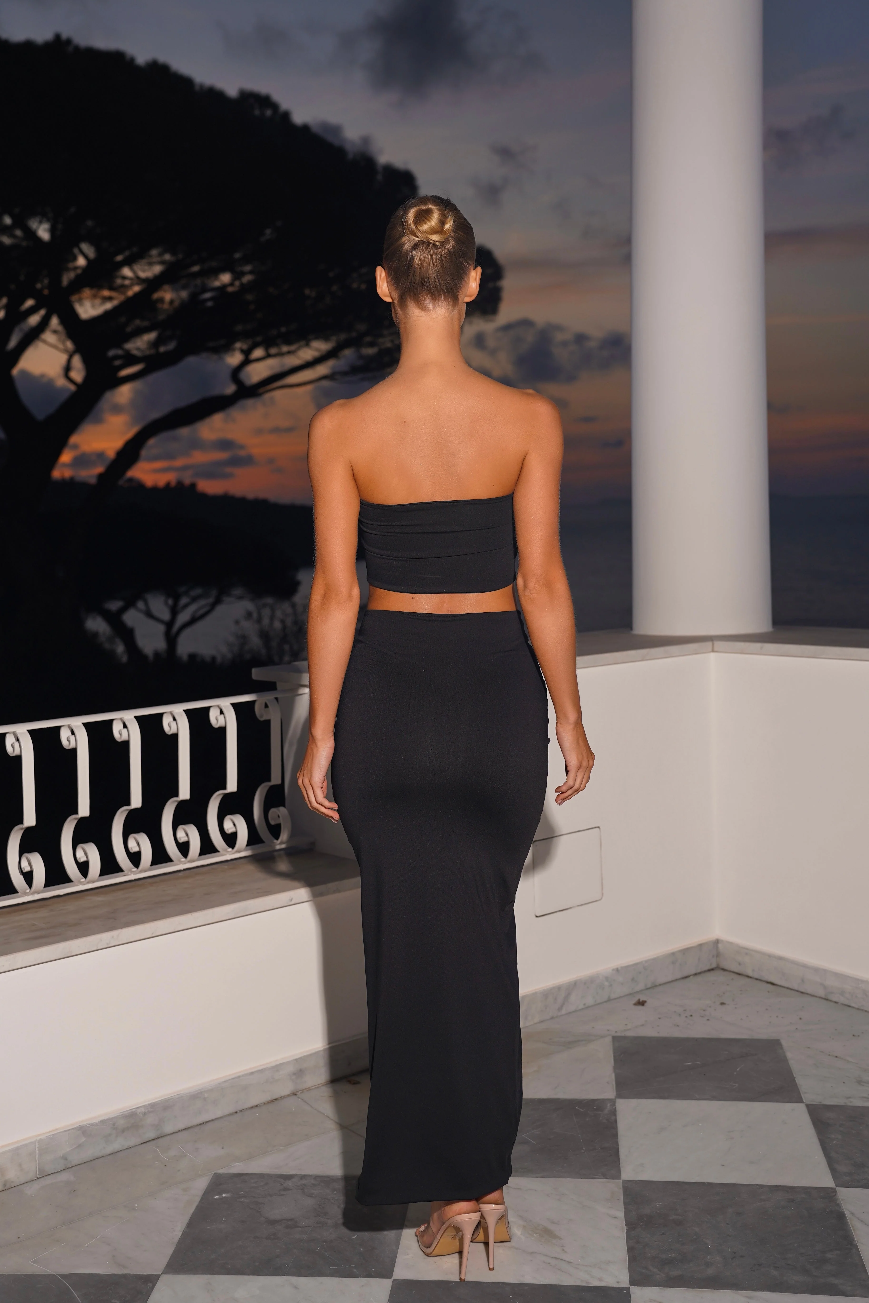 The split tassel maxi skirt - black - Image 5