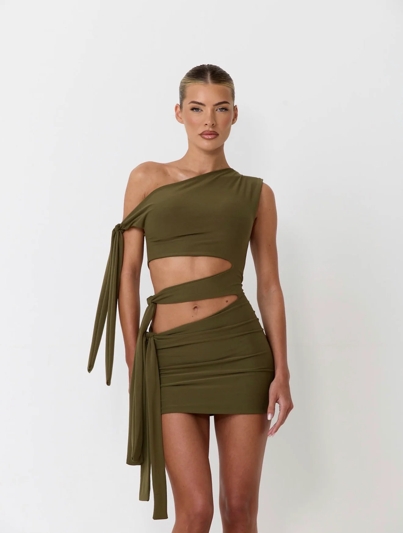 The tie side mini - khaki